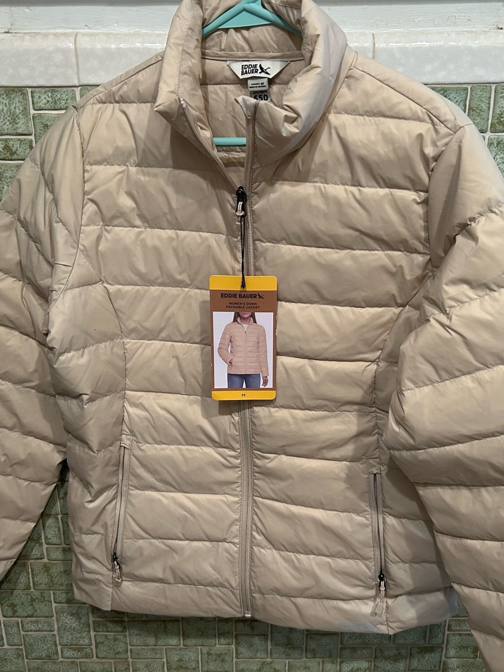 Eddie Bauer Women’s Light Tan Quilted Puffer Jacket